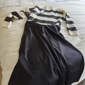 Neiman Marcus Black Satin Skirt.